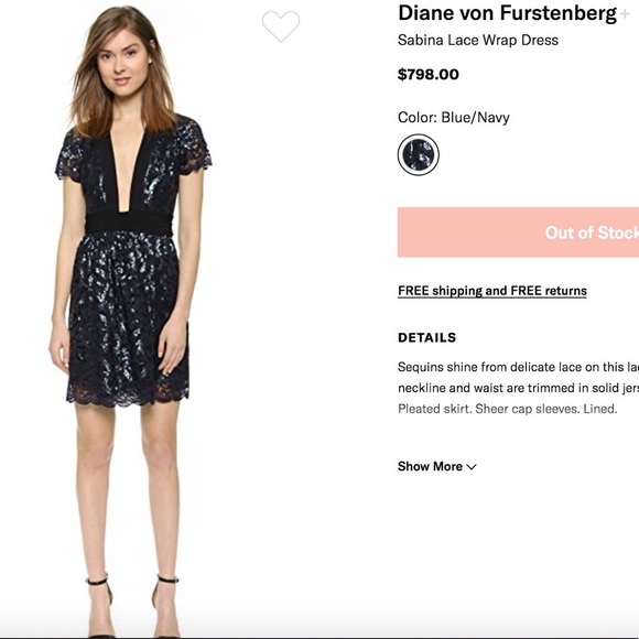 Blue DVF sequin wrap dress - Picture 8 of 8